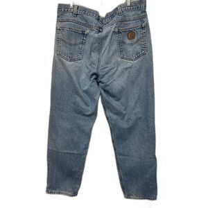 Carhartt 100% Cotton Demin Jean 40X32 PreOwned Light Stains